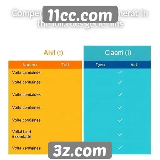Comparativo entre 11cc.com e concorrentes do mercado
